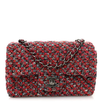 Tweed Quilted Mini Rectangular Flap Red Blue Ecru Black Pink