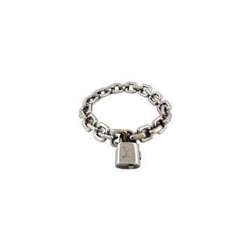 Louis Vuitton 18K White Gold Padlock & Square Link Bracelet