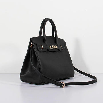 Hermes 30cm Birkin Bag Leather Leather With Strap Black Gold