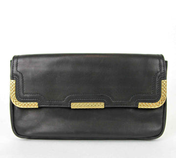 BOTTEGA VENETA Women's Leather Clutch Bag w/Woven Detail