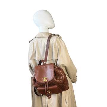 Chanel Duma Backpack Large Brown Leather