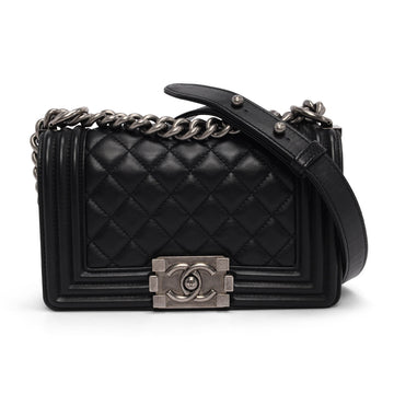 Chanel Black Quilted Lambskin Small Boy Bag