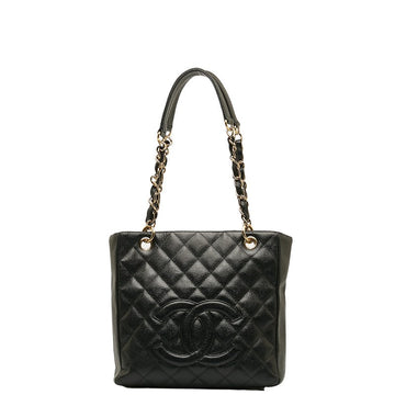 Top Quality Chanel Mattress PT Tott Cocomark Chain Shoulder Bag Black Gold  Leather S  CHANEL
