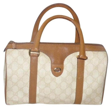 Gucci Boston Bag Guccissima Print Cream  Gg Canvas Satchel