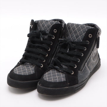 Top Quality Chanel Coco sweat x Leather/canvas high-cut sneaker 39 ladies black x white G30617 mattress double jeep stick  happy market shop