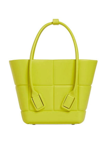 Luxury Bottega Veneta Arco Mini Rubber Tote Bag Kiwi