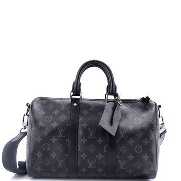 Keepall Bandouliere Bag Reverse Monogram Eclipse Canvas 35