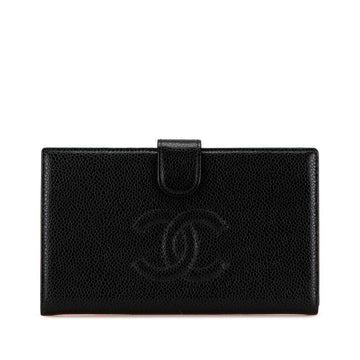 Top Quality Chanel Leather Skin Coco Mark Long Wallet A13498