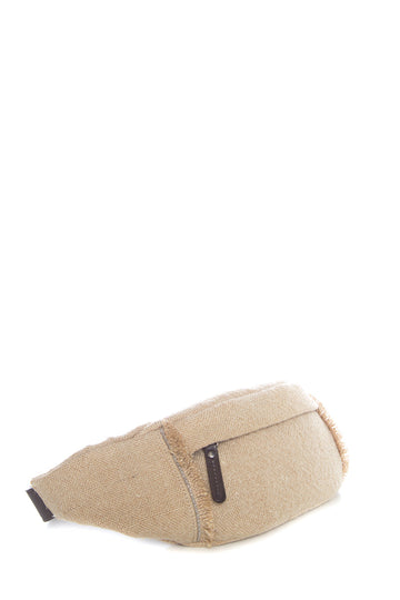 Brunello Cucinelli Tan Leather/canvas waist bag