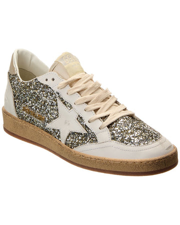 Golden Goose Ballstar Leather & Glitter Sneaker