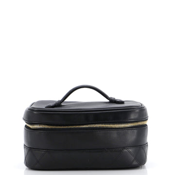 CHANEL Zip Around Top Handle Jewelry Case Quilted Lambskin Small