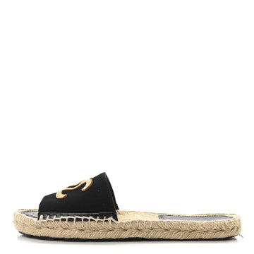 Wool Laminated Lambskin CC Slide Sandals 41 Black Gold