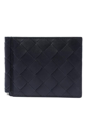 Luxury Bottega Veneta Intrecciato Money Clip Half Wallet Space