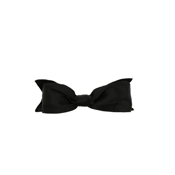 Large Black Satin Bow Barrette Hair Clip