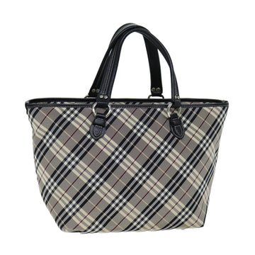 Burberry Nova Check Blue Label Tote Bag Canvas Beige Black Auth bs14934
