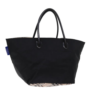 Burberry Nova Check Blue Label Tote Bag Nylon Beige Black Auth bs15059