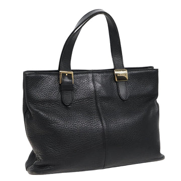 BurberrySs Hand Bag Leather Black Auth bs15308