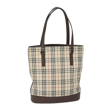Burberry Nova Check Tote Bag Canvas Beige Auth bs15736