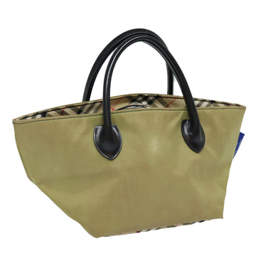 Burberry Nova Check Blue Label Hand Bag Nylon Beige Auth bs16350