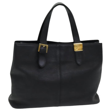 BurberrySs Hand Bag Leather Black Auth bs16614