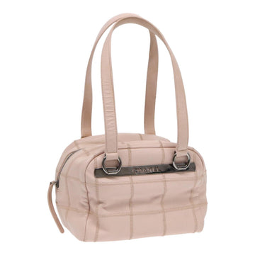 Top Quality Chanel Choco Bar Shoulder Bag Leather Skin Pink Silver CC Auth bs16980