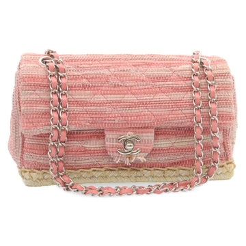 Top Quality Chanel Chain New Shoulder Bag Turn Lock Leather/canvas Pink CC Auth bs334A
