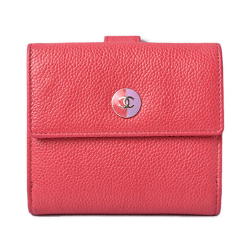 Top Quality Chanel Leather Skin Bifold Wallet Rose/Purple