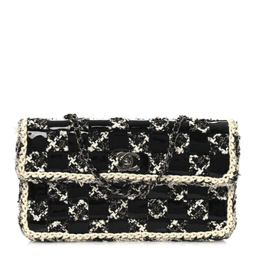 Tweed  Quilted Rectangular Flap Black White