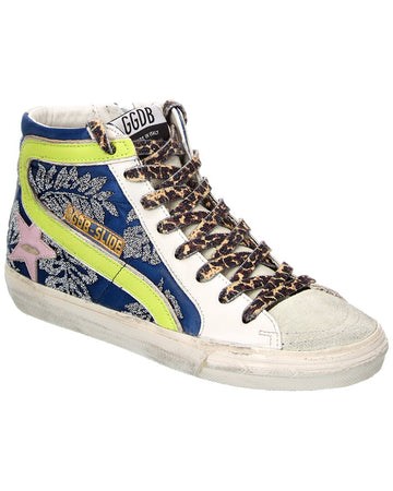 Golden Goose Slide Satin & Leather Sneaker
