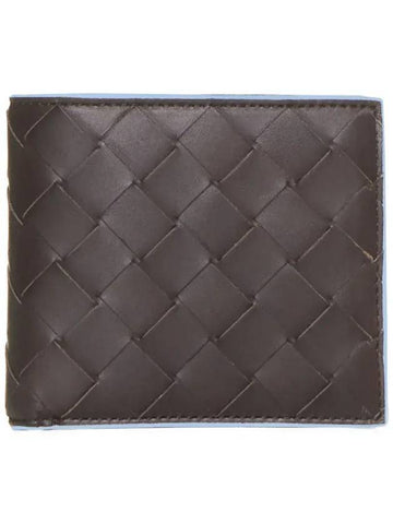 Luxury Bottega Veneta Intrecciato Half Half Wallet Brown