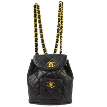 Top Quality Chanel Black Leather Duma Backpack Small