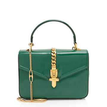 Gucci high quality Leather Sylvie 1969 Mini Top Handle