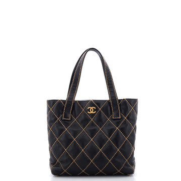 CHANEL Surpique Tote Quilted Leather Small