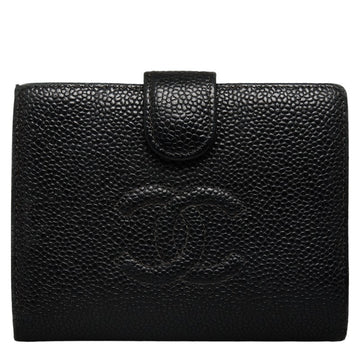 Top Quality Chanel Double Folded Wallet Leather Skin/Leather Black Lady Leather