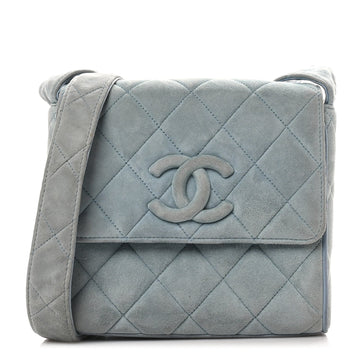 Suede Small Messenger Flap Light Blue