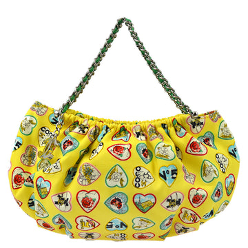 Top Quality Chanel Yellow Leather/canvas Valentine Chain Handbag