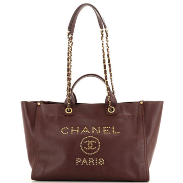 CHANEL Deauville Tote Studded Caviar Medium