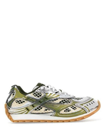Luxury Bottega Veneta Orbit Mesh Rubber Low Top Sneakers Green