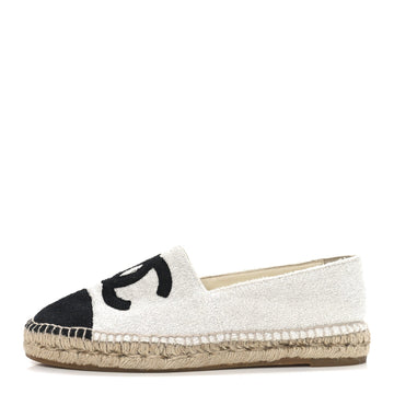 Terry Cloth CC Espadrilles 41 Silver Black