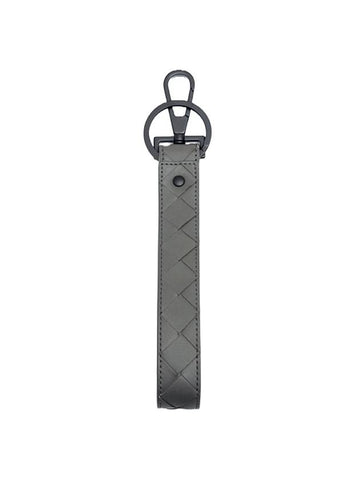 Luxury Bottega Veneta Intrecciato Key Holder Grey