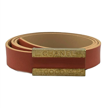 Top Quality Chanel - 01P 2001 Spring Vintage Leather Belt -Salmon / Gold 80 / 32