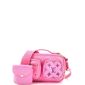Utility Crossbody Bag Leather with Embossed Monogram Detail