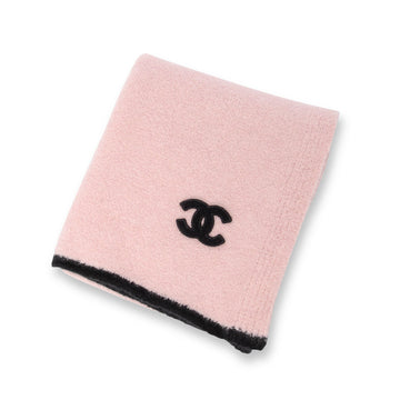 Chanel Pink & Black Cashmere Knit CC Scarf