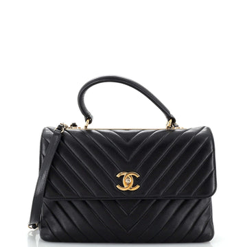 CHANEL Trendy CC Top Handle Bag Chevron Lambskin Medium