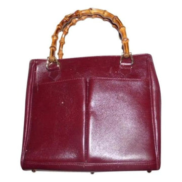 Gucci Burgundy Leather Original Diana Satchel With Bamboo Handles