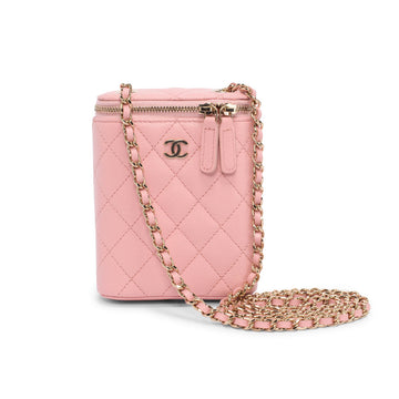 Chanel Pink Caviar Vertical Coco Beauty Vanity Case