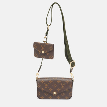 Louis Vuitton Khaki Monogram Canvas F&eacute;licie Strap & Go Bag
