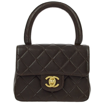 Top Quality Chanel Brown Leather Classic Flap Micro Handbag