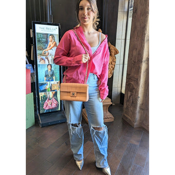 Chanel bags  Peach Square Quilted Medium Flap Bag