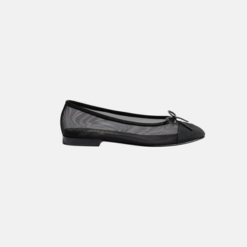Ballet Flats in Mesh and Grosgrain